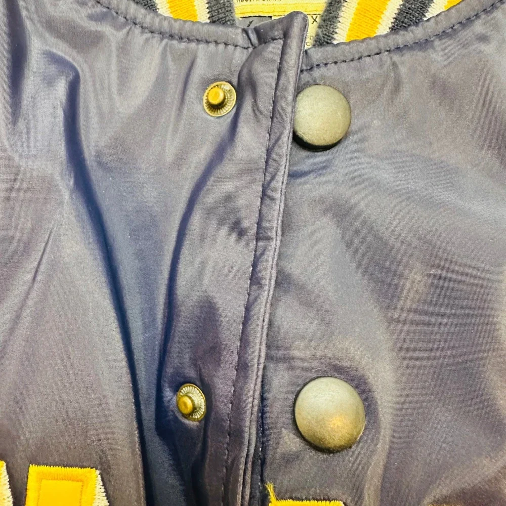 Vintage Steve Barrys Michigan Wolverines Satin Bomber Varsity Jacket Mens XL Y2K